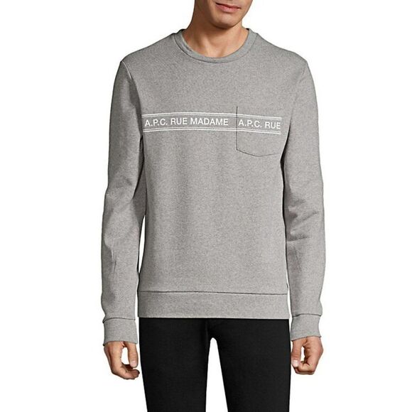 A.P.C. Gray Rue Madame Heathered Sweatshirt - Picture 1 of 8